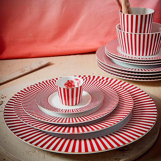 Prato Sobremesa 21cm Stripes Rosa