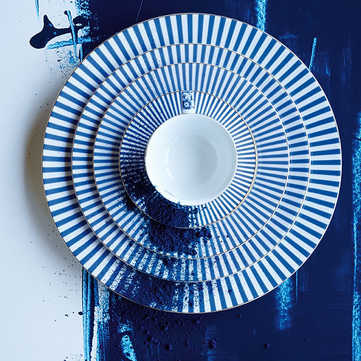 Prato De Refeição 26,5cm Stripes Azul
