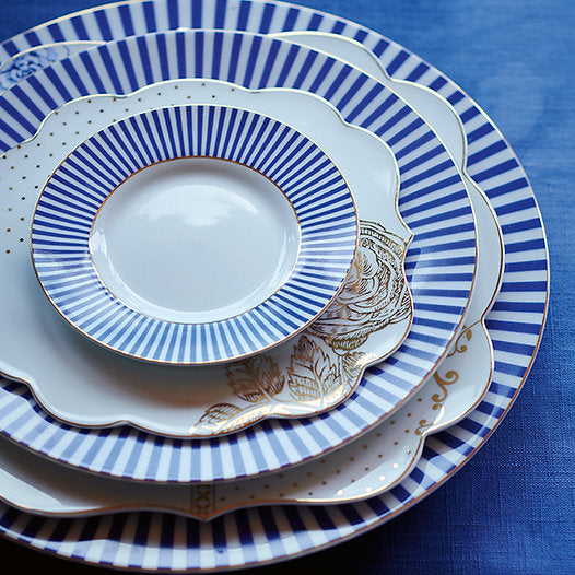 Prato De Refeição 26,5cm Stripes Azul