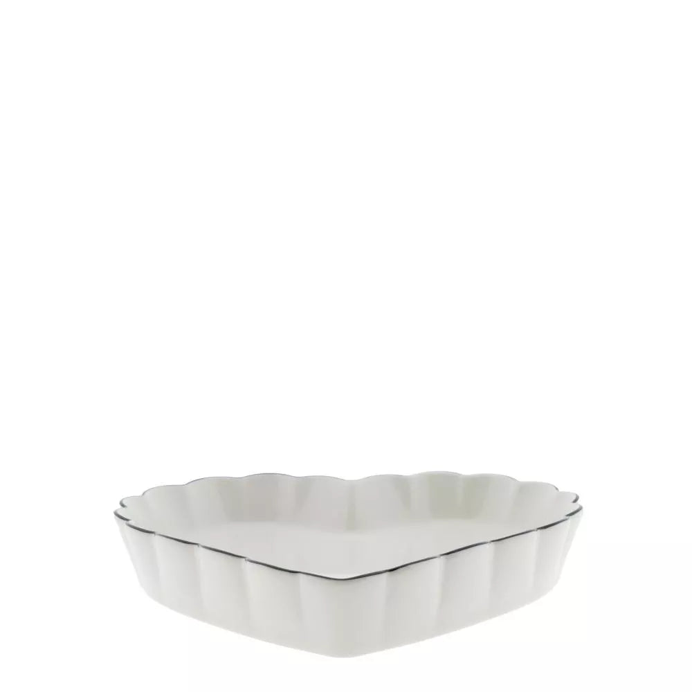 Tabuleiro Coração Ruffle 22cm Borda Preta