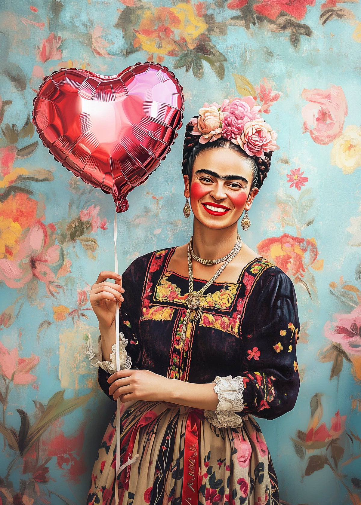 Cartão Frida Kahlo: Balão de Valentine's | Fripperies
