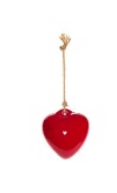 Pendente coração vermelho 6x5cm NS