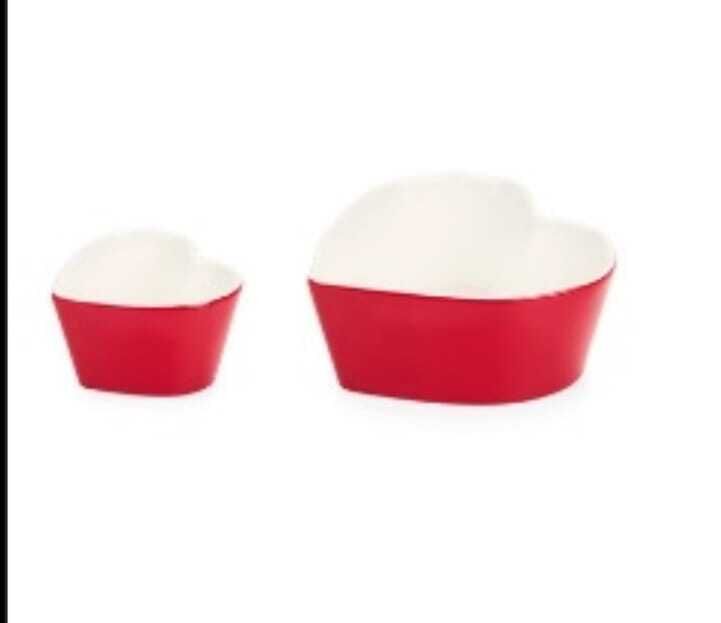 Set 2 Taças coração vermelho 9.8/16 CM