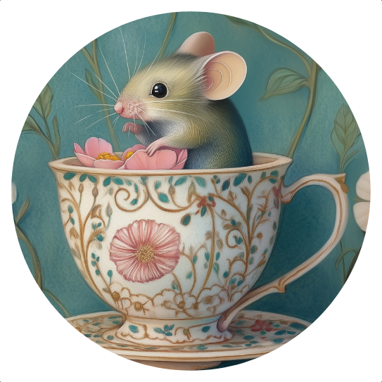 Hora do Chá Animal: Rato | Autocolantes de fecho 10 unidades