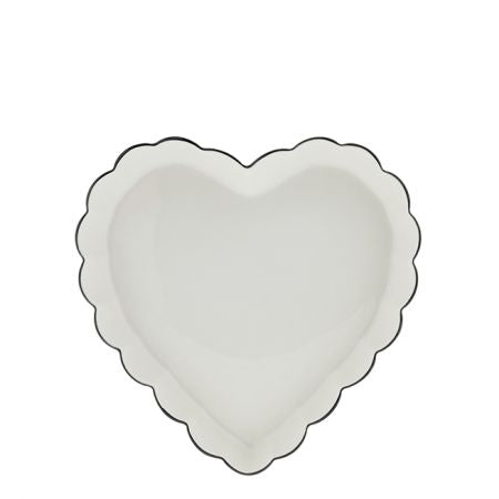 Tabuleiro Coração Ruffle 22cm Borda Preta