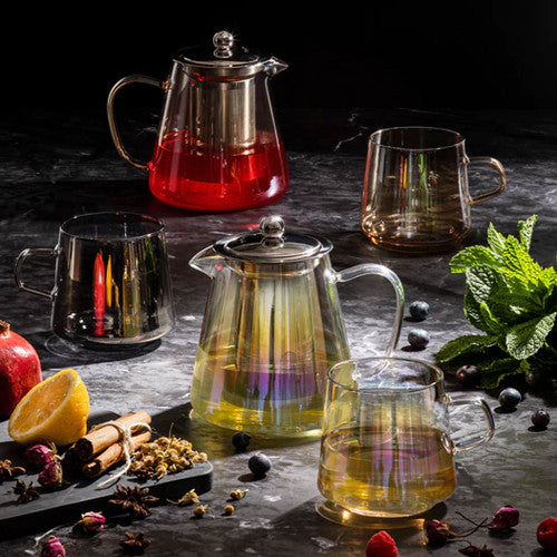 Set Bule c/infusor + chávenas Vidro