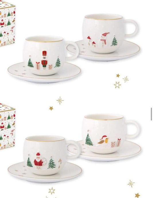Conj 2 chávenas café Let it snow EL