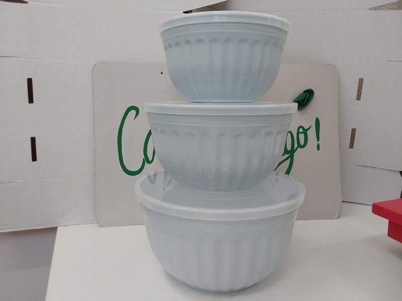 Conj. 3 Taças c/tampa Alice pale blue GG