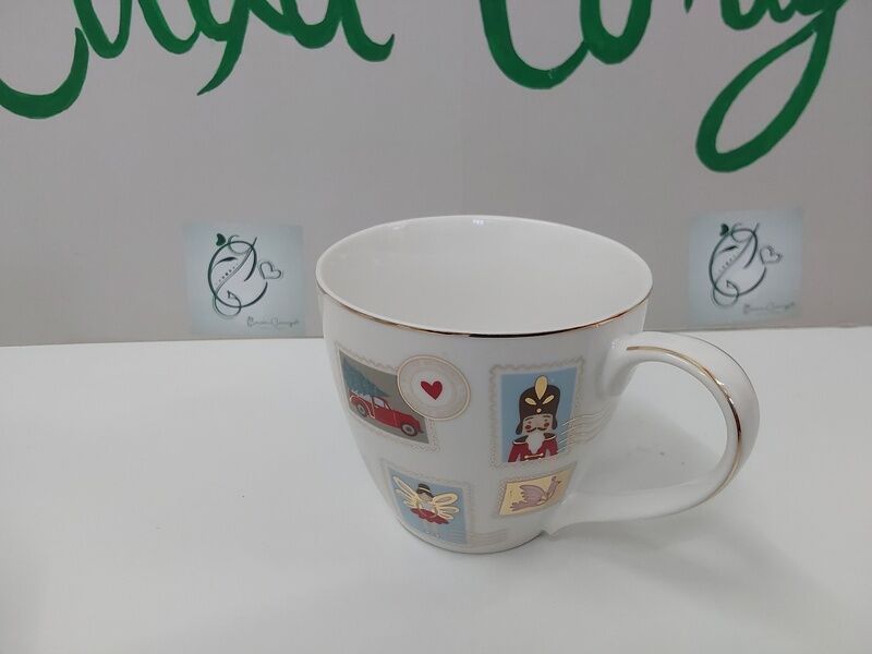 Caneca Xmas letter white GG