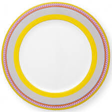 Prato 28cm Riscas Amarelo Chic PIP