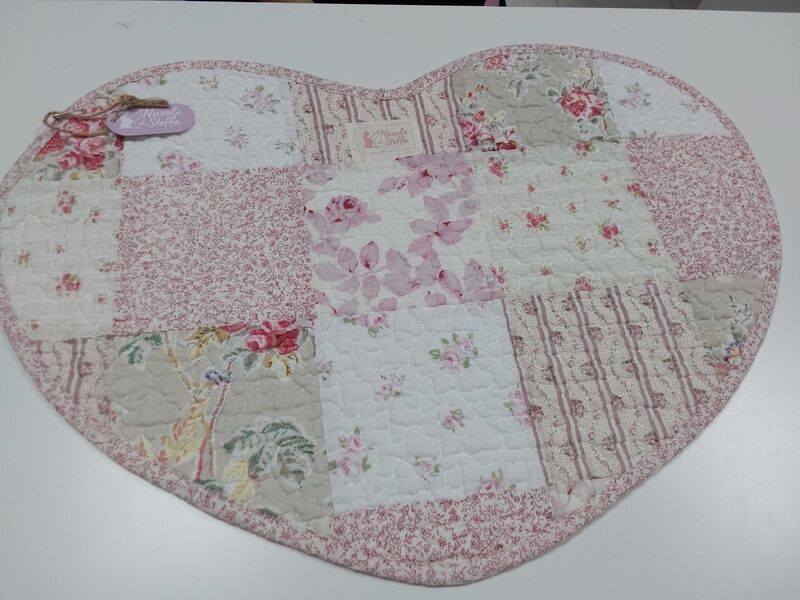 Individual Coração patchwork 50 cm NS HMI21104