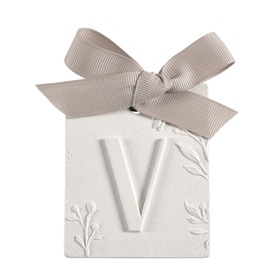 Letra V Gesso Fleur de Cotton